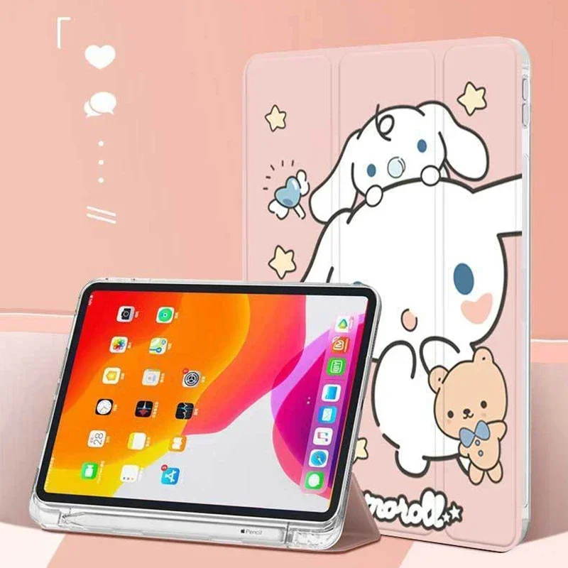 Étui Cinnamoroll mignon de dessin animé pour iPad Pro, 10e génération, 10,9 pouces, 9e, 8e, 7e, 10,2 pouces, étui Mini4, 5, étui à poignée de support