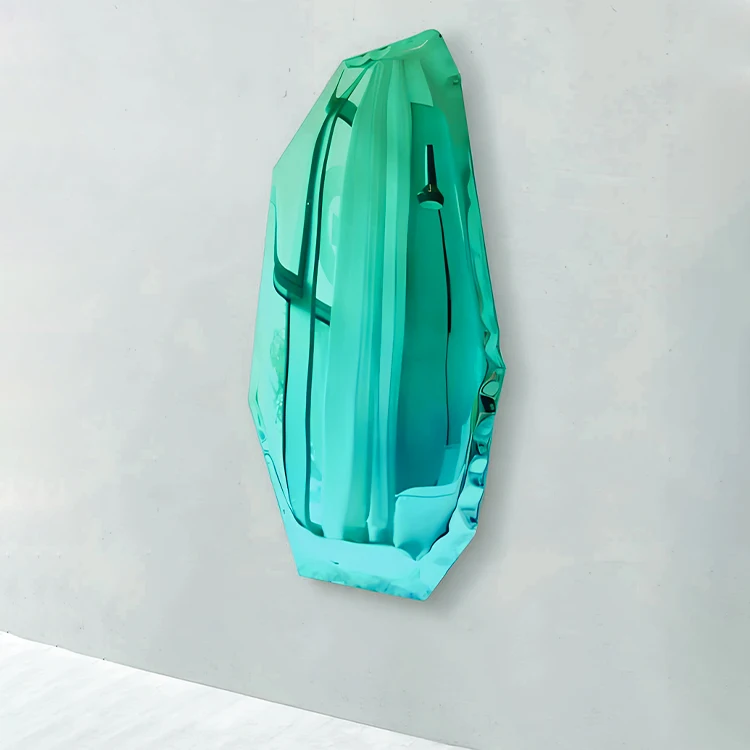 Art Home Decoration Rectangle Metal Unique Mirror Modern 3D Wall Art Stainless Steel Water Drop Metal Wall Pendant