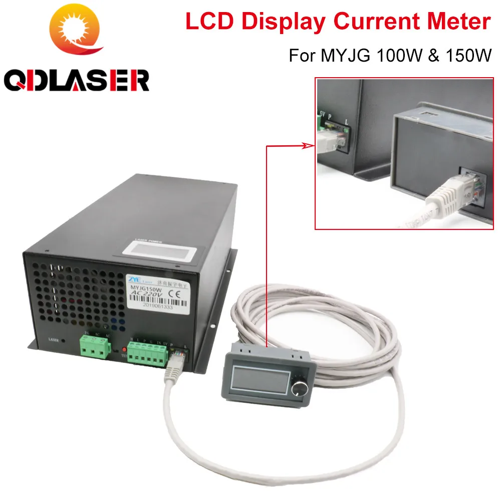 QDLASER LCD-scherm CO2-stroommeter Extern scherm Verstelbare stroom voor MYJG-serie 100W en 150W CO2-laservoeding