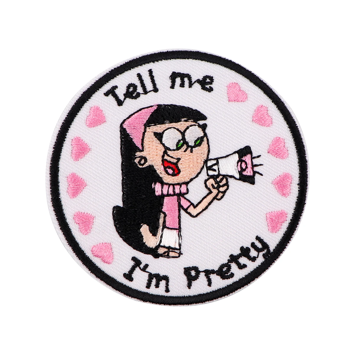 Patches termoadesivos para roupas e jaquetas, Pink Girl Embroidery Patch, Ferro em patches para vestuário, costura DIY