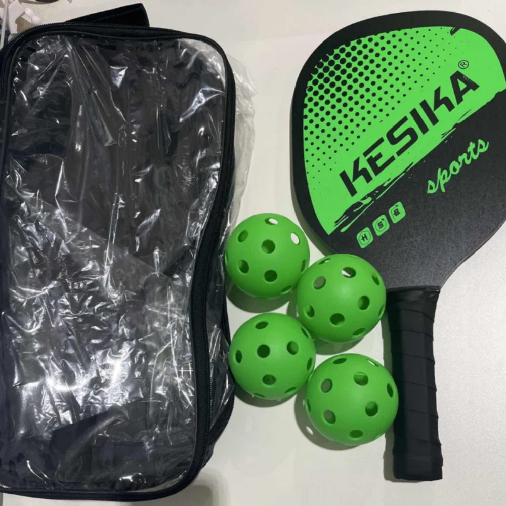 

Poplar Pickle Paddles Rackets Set Non-slip 4 Pickleballs Pickleball Paddles Pickleball Balls with Carrying Bag Men Women