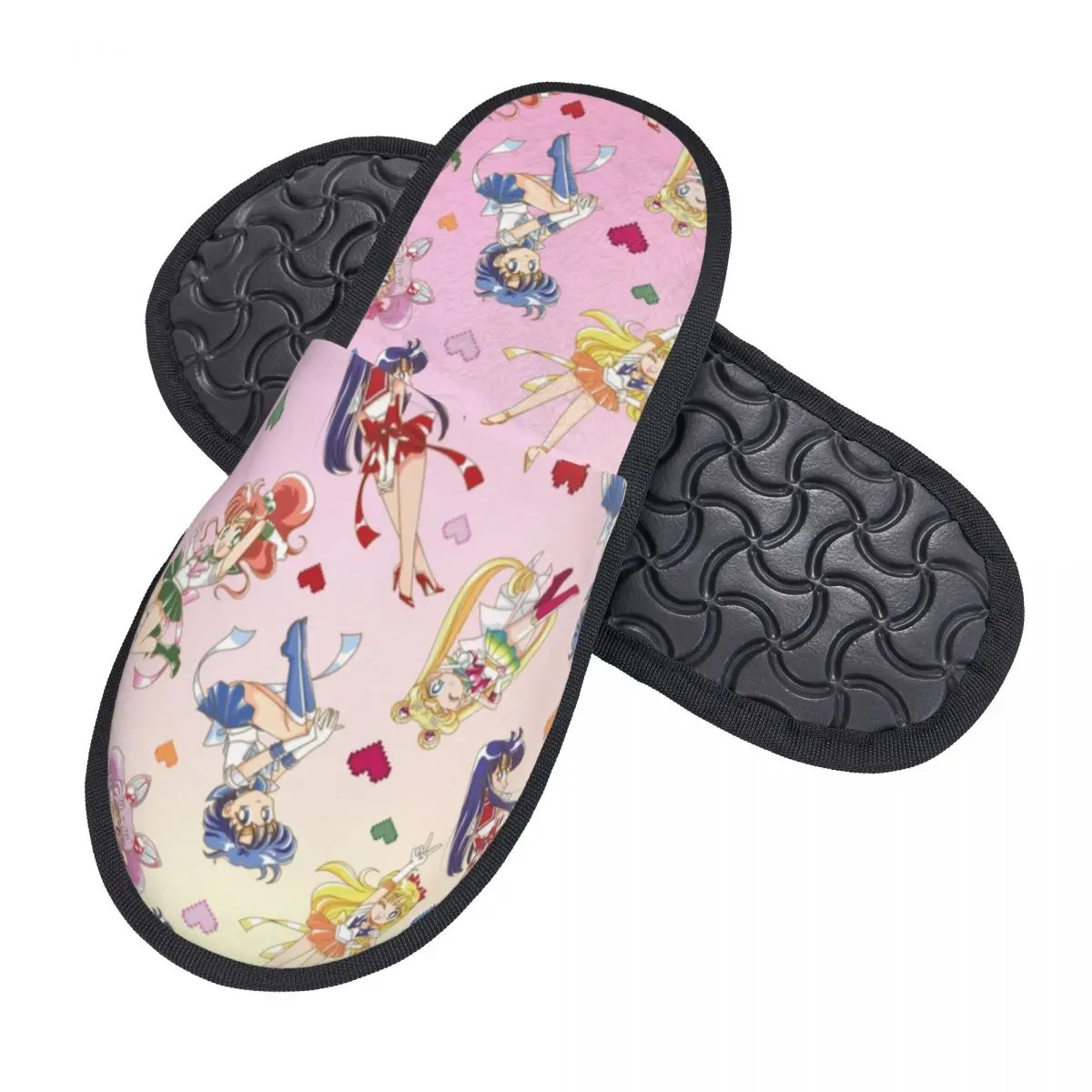 Custom Anime Moon Girl House Slippers Cozy Warm Japanese Shojo Sailor Manga Memory Foam Fluffy Slipper Indoor Outdoor Shoes