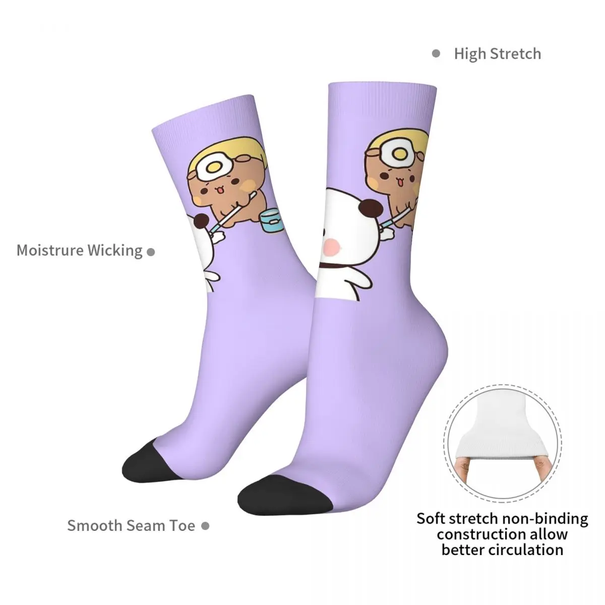 マスターシェフ ブブはドゥドゥ3のために卵を揚げています、パンダベア ブブとドゥドゥ カップルソックス 原宿ストッキング ロングソックス クリスマスギフト