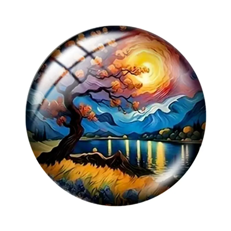 Landscape Theme 12/18/20/25mm glass cabochon necklace bracelet pendant rings for jewelry demo earrings back Making findings