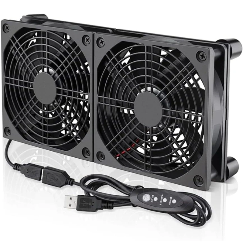 

High Speed USB Fans PC Chassis Temperature Control Fan 2400RPM Two Fans Efficient Heat Dissipation for Electronics Dropship