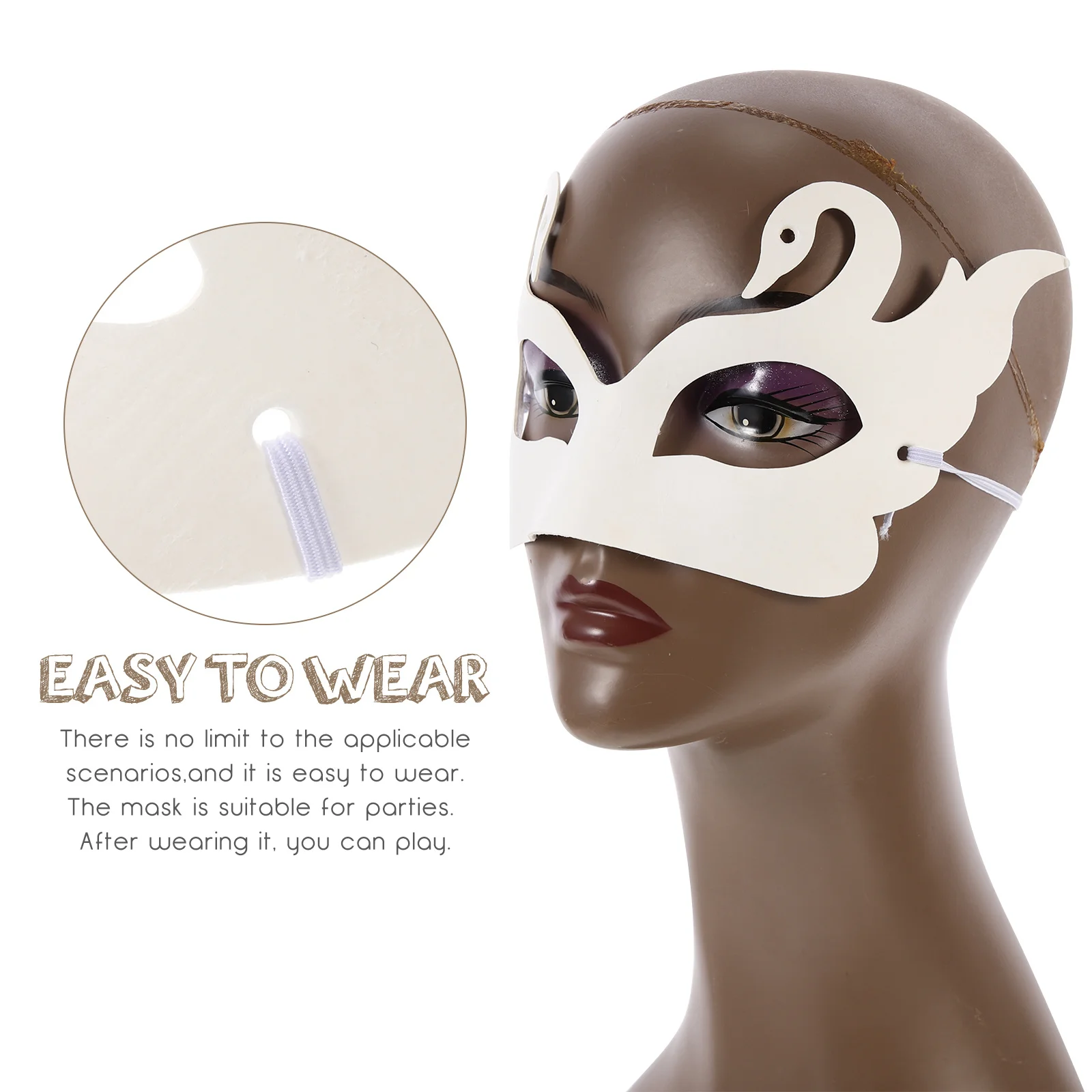 

12Pcs Hand-Drawn Masks DIY White Paper Masks for Adults Craft Party Wedding Masquerade Costume Event Decor Supplies