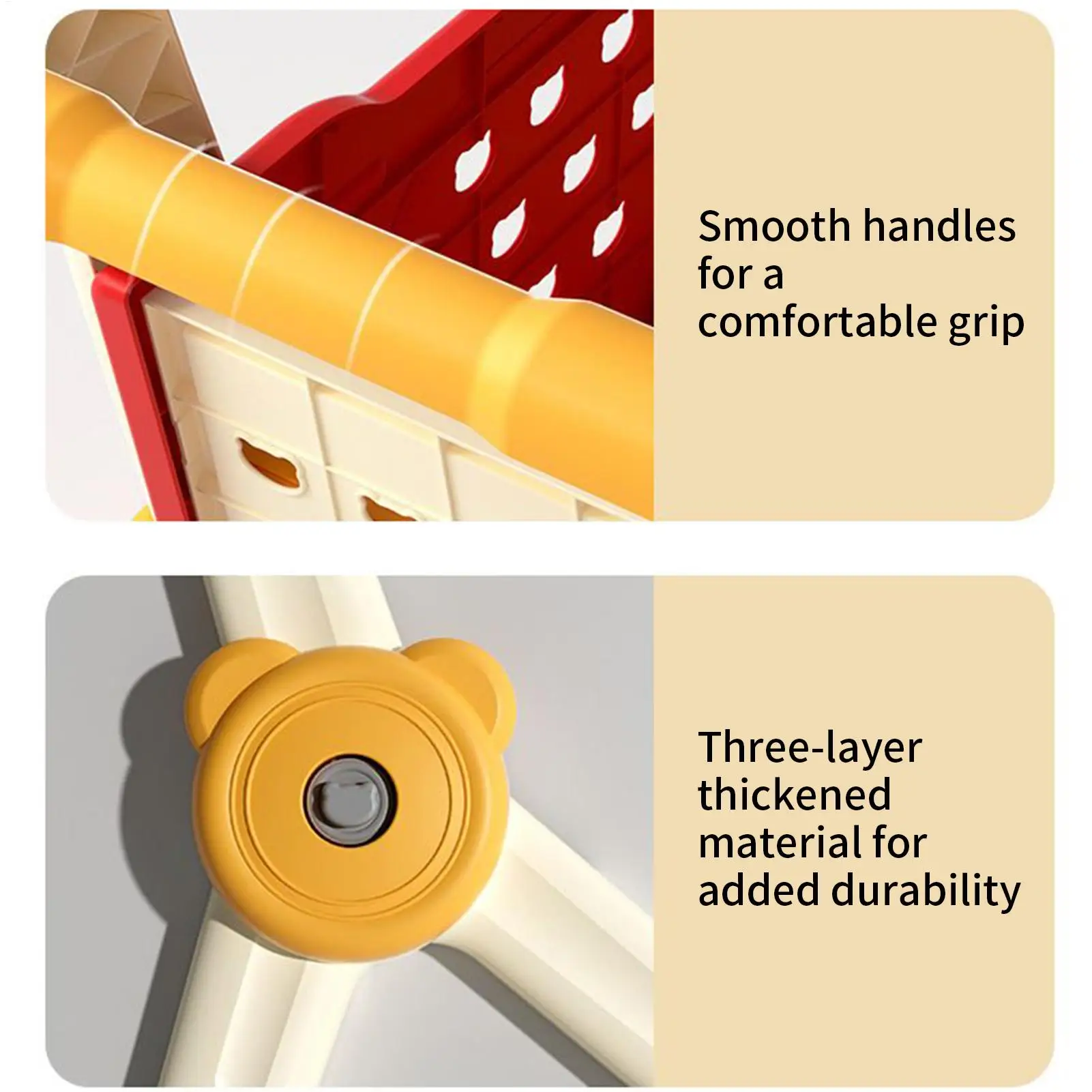 Kids Shopping Cart Pretend Play Toy Shopping Basket Set With Food Accessories Interactive Grocery Store Games for Toddler