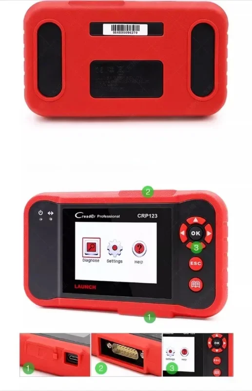 Multilingual configuration of 123/123PLUS OBD2 automobile fault code reading card detector