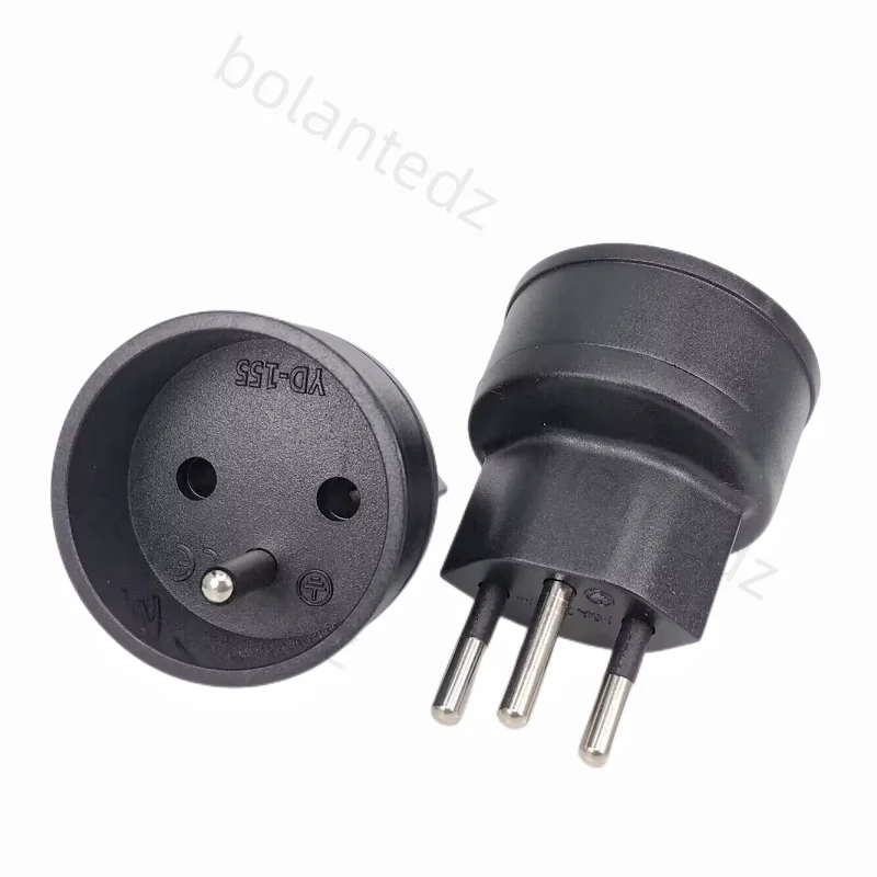 Bolantedz European France TO Swiss Plugs Travel Adapter 3 Pin Plug 10A 250V Power Plug EU to Switzerland Electrical Plug