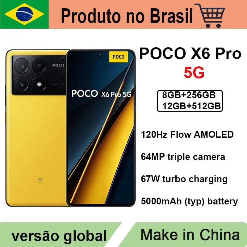 POCO X6 Pro 5G 6.67 1.5K 120Hz Flow AMOLED DotDisplay 64MP Triple Cameras 5000mAh 67W Turbo Charging NFC Phone Smartphone