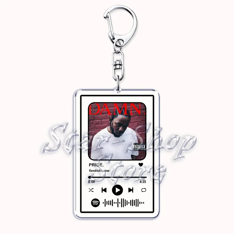 Rap Singer Kendrick Lamar Keychain for Women Accessories Not Like Us HUMBLE Music Playlist Code Keying Jewelry Fan Friends Gifts