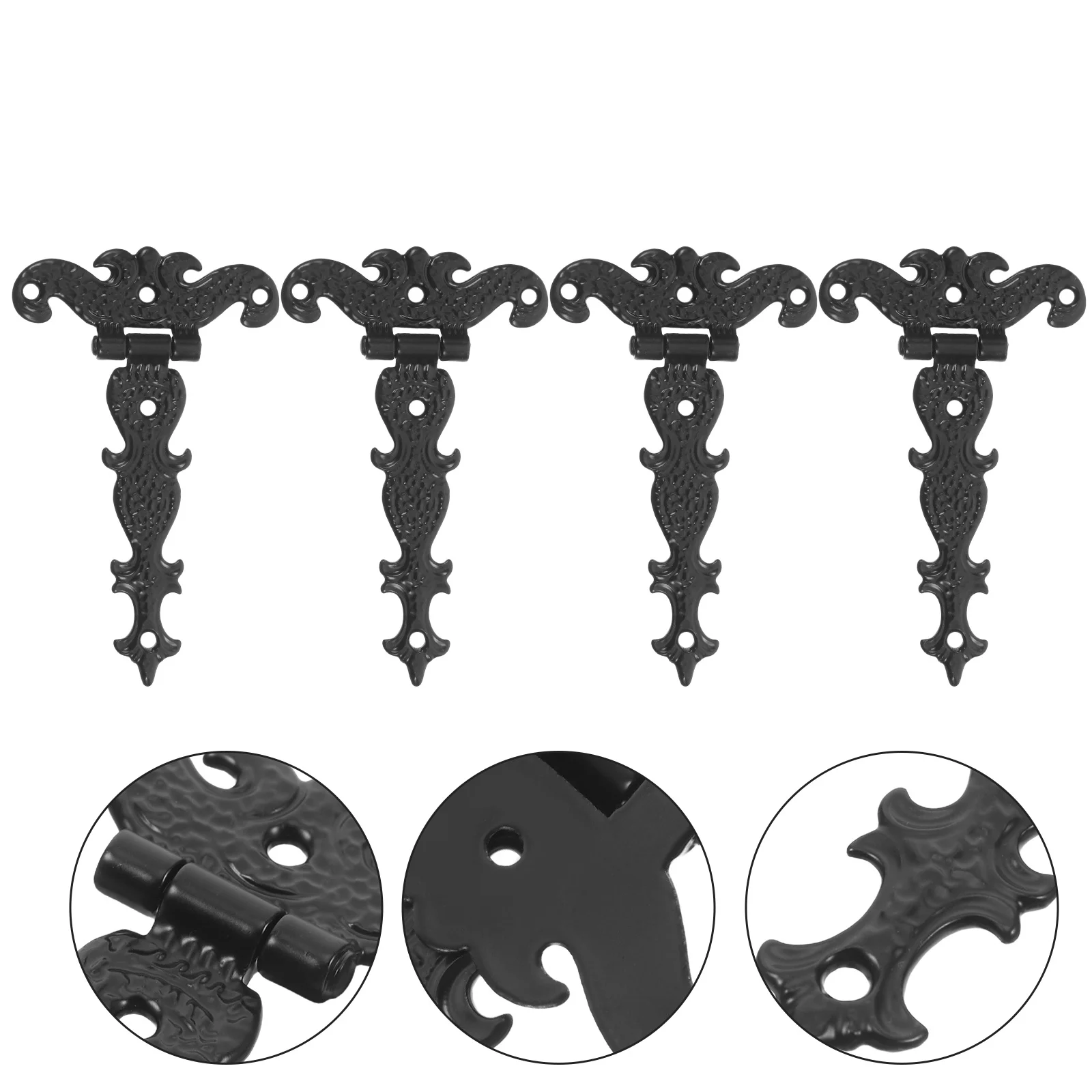 

4Pcs Retro Vintage Zinc Alloy Hinges Decorative Box Small Hinges for Jewelry Cabinet Furniture Chest Hinge Hardware Accessory