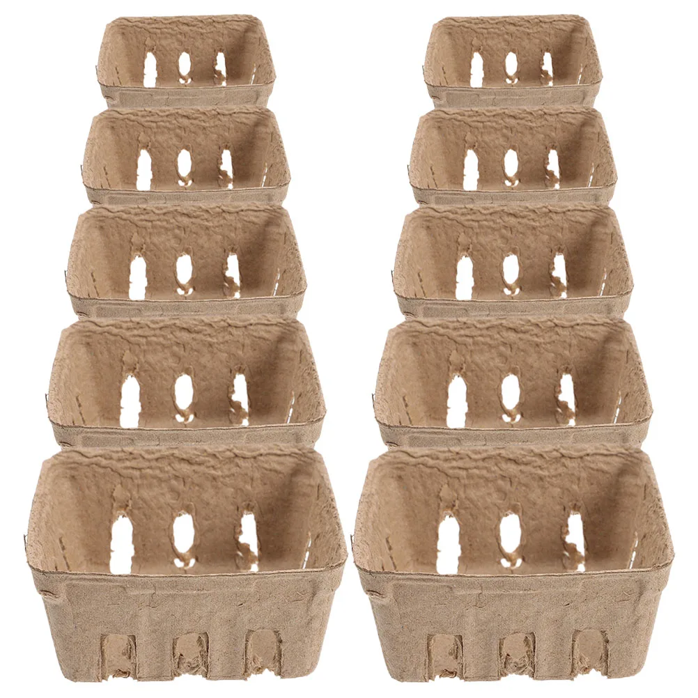 

10pcs Fruit Tray Berry Storage Paper Basket Household Strawberry Corrugated Detachable Holder Kitchen Accessories