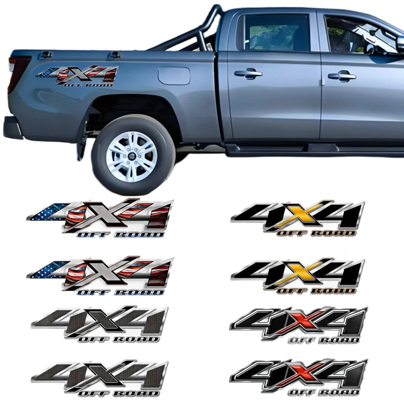 

1Pair 4x4 Off Road Decal Stickers Replacement for Universal car Motorcycle Truck Window Door Truck (33.2X8.9CM) Four styles