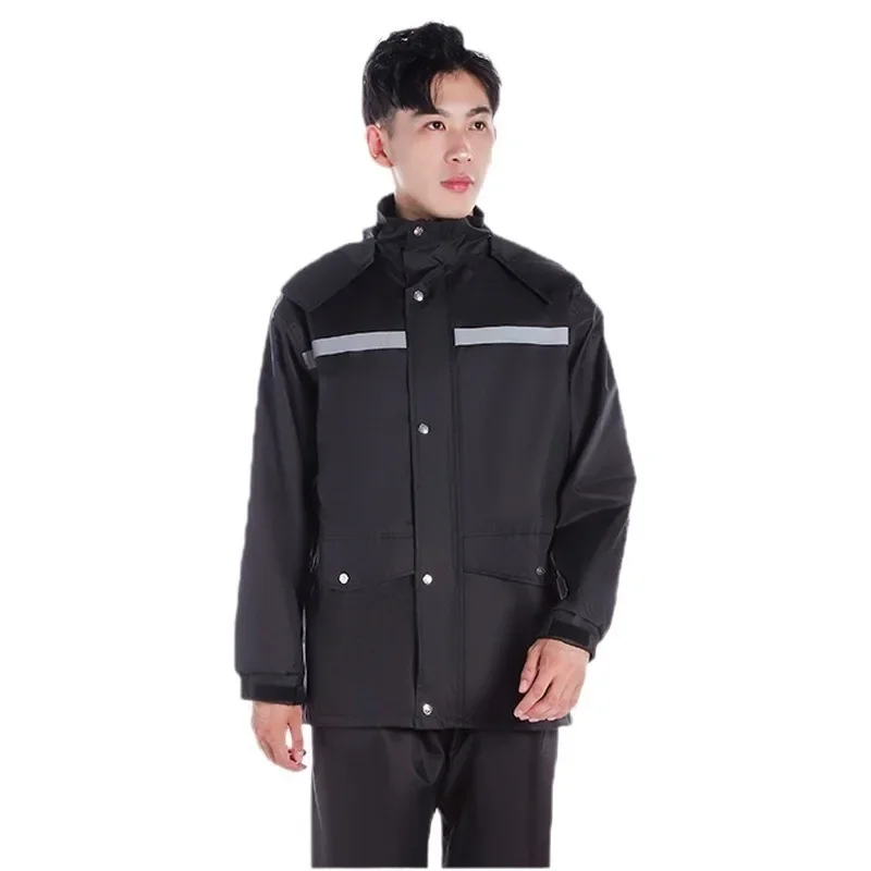 

Комплект съемной куртки и брюк со светоотражающими полосками — водонепроницаемое снаряжение для езды на мотоцикле, дождевик для пригородных поездок