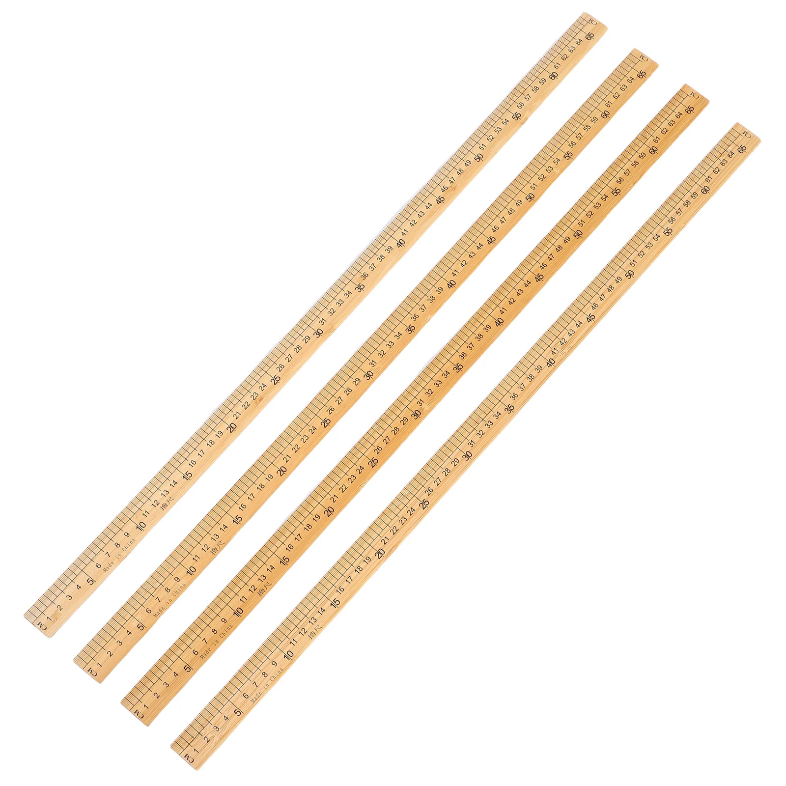 

4pcs Household Sewing Ruler Double Sided Bamboo Measuring Tool For Quilting Patchwork Cloth Dual Scale Centimeters Inches