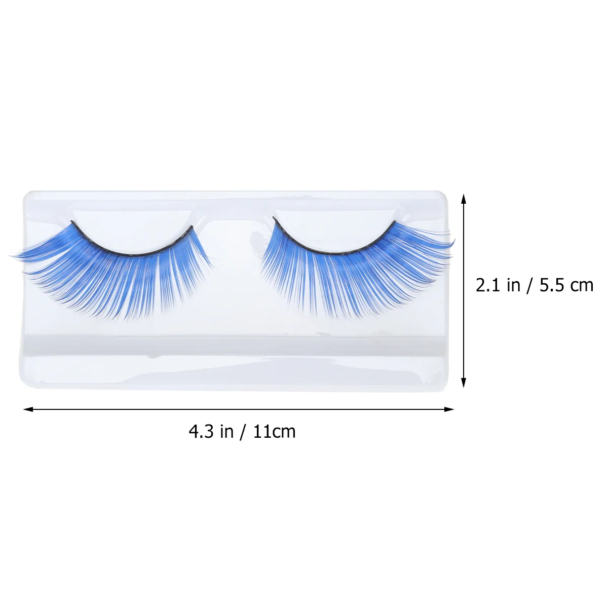 2Pairs Blue False Eyelashes Smooth Natural Curved Easy Apply Trim to Fit for Party Costume Show Photography Vivid Eye Lashes