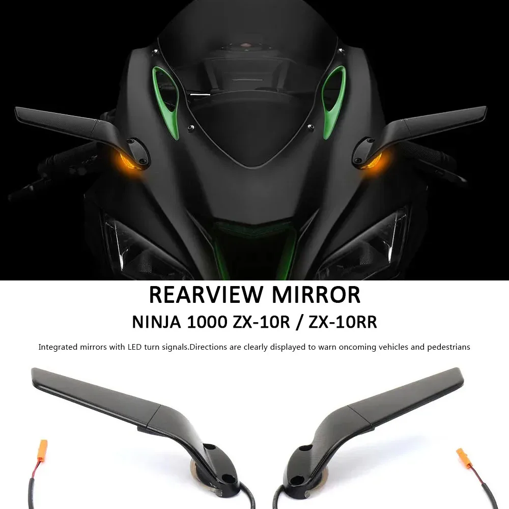 

Rearview Mirror With LED Light ZX 10RR ZX-10R Wind Wing Motorcycles Adjustable Rotating For Kawasaki Ninja 1000 ZX-10RR ZX10R