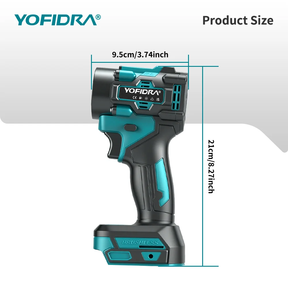 YOFIDRA 2-in-1 Bürstenloser Turbo-Gebläseventilator & Staubsauger 80000RPM Handgehaltenes Staubblasgerät für Makita 21V Akku – Detail 5