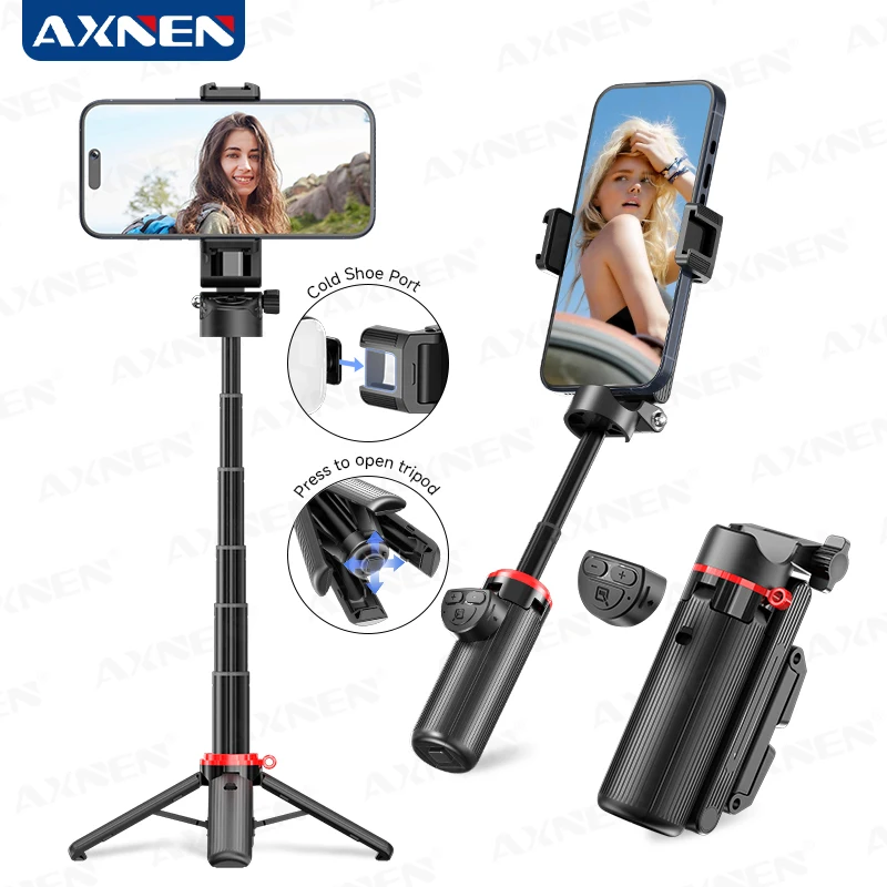 MiNi Selfie Stick Quadpod 360° Rotation Cold Shoe Mount Slid