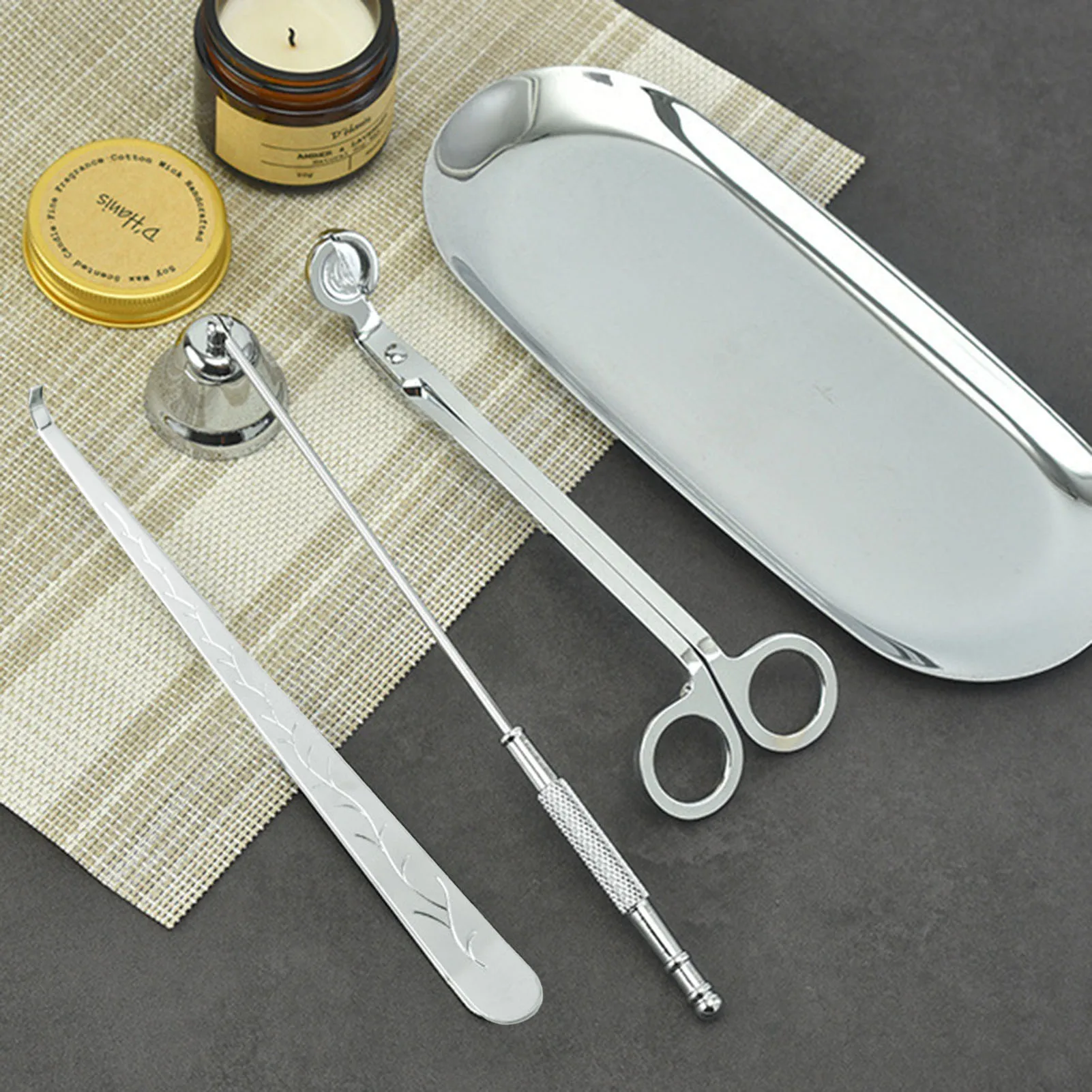 Candle Snuffer and Wick Trimmer Set Premium Candlesnuffers Extinguish Candle Tools Suitable for Safely Extinguish Candles