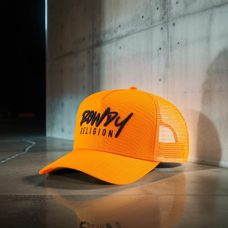 

Wholesale Customized 100% sports caps Orange Ladies Baseball golf hat wholesale 5 panel high quality 3D logo fashion style