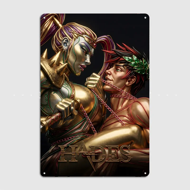 Hades Game Fan Art Poster Metal Sign Pub Vintage Custom Bedroom Indoor Home Wall Decor Posters Room Decoration