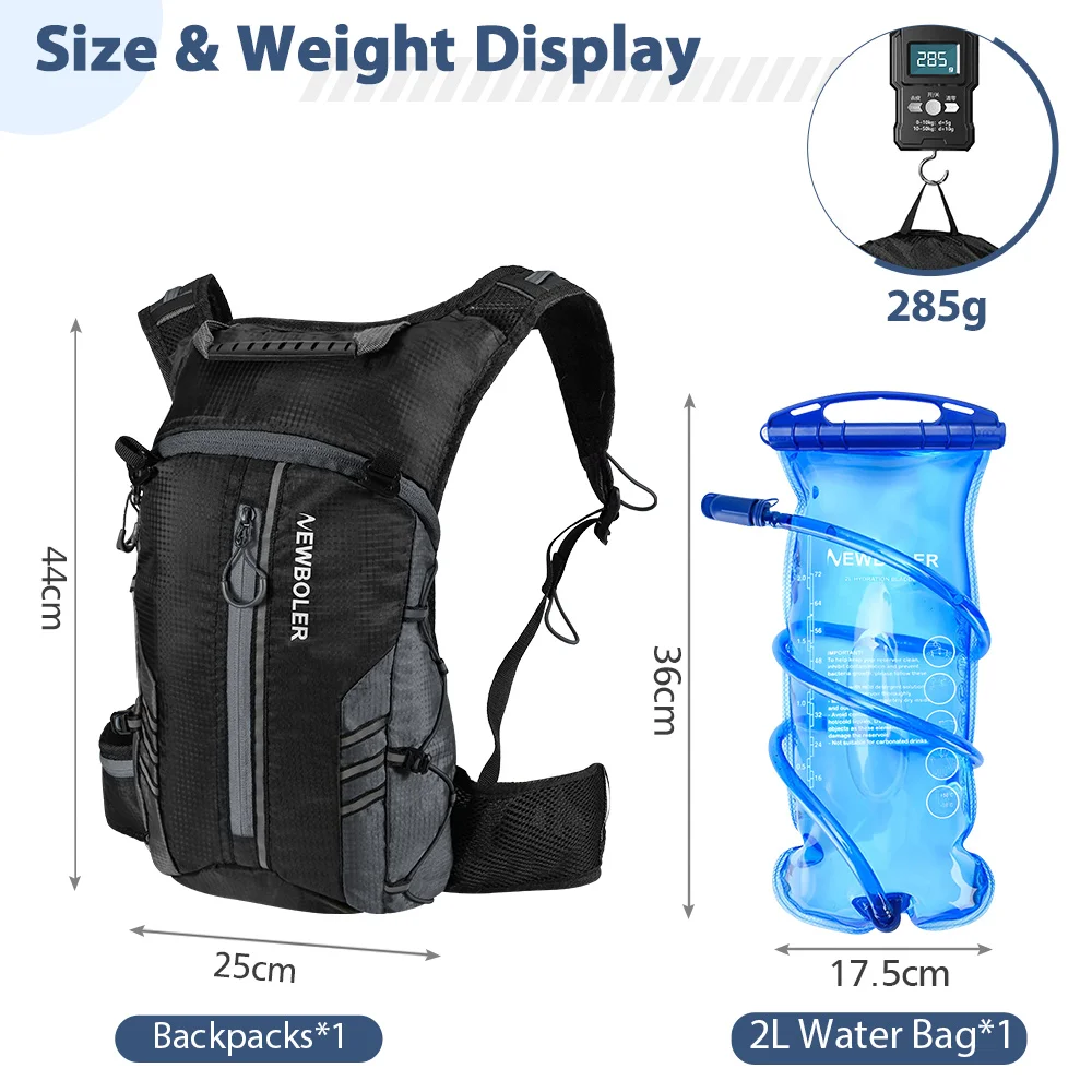 NEWBOLER Outdoor Wasserabweisende Sporttasche Radfahren Trinkrucksack Reisen Wandern Klettern MTB Rennrad Rucksack – Detail 3