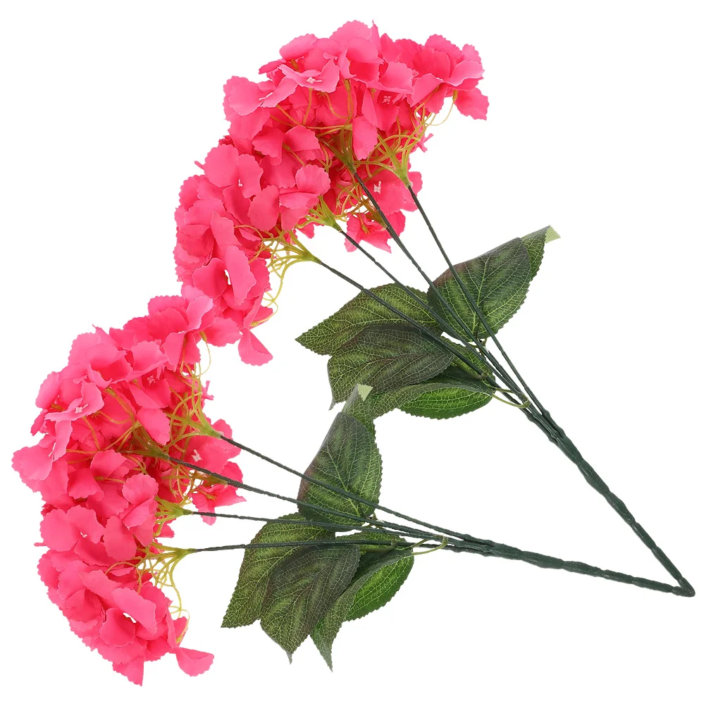 

2 Pcs Pink Series Wedding Flower Materials Artificial Plants Home Decor Table Vase Hydrangea Faux Arrangements Centerpieces