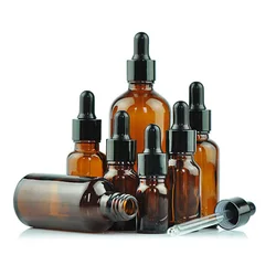 6Pcs/Lot 5 10 15 20 30 50 100ml Brown Glass Eye Dropper Bottle Drop Amber Aromatherapy Liquid Pipette Refillable Bottles