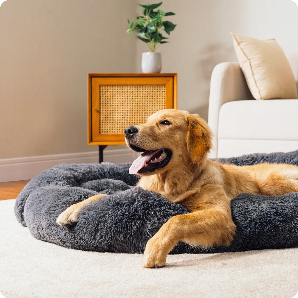 

Dog Bed Large Sized Fluffy Dog Bed Couch Cover Calming Large Dogs Bed Washable Dog Mat for Furniture Protector Beds/Mats