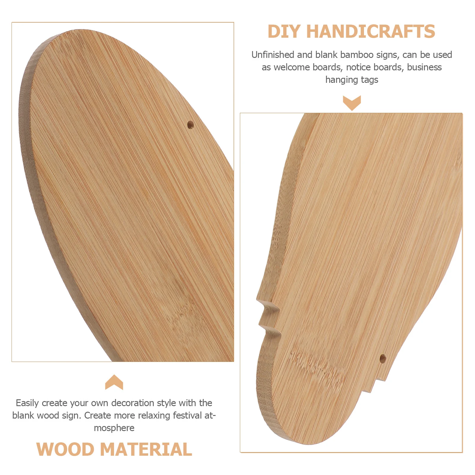 

2Pcs Bamboo Signs Diy Bamboo Boards Unfinished Plaques for DIY Craft Hanging Tags Decor Wall Sewing Accessories