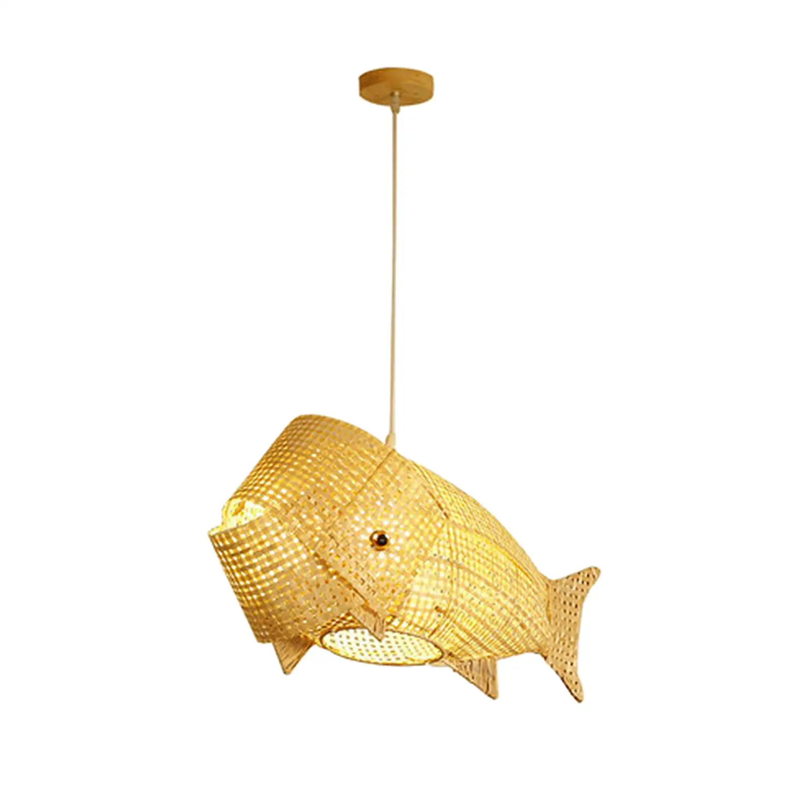 Bamboo Fish Shaped Pendant Light Chandelier Lantern Shade Ceiling Lamp Shades
