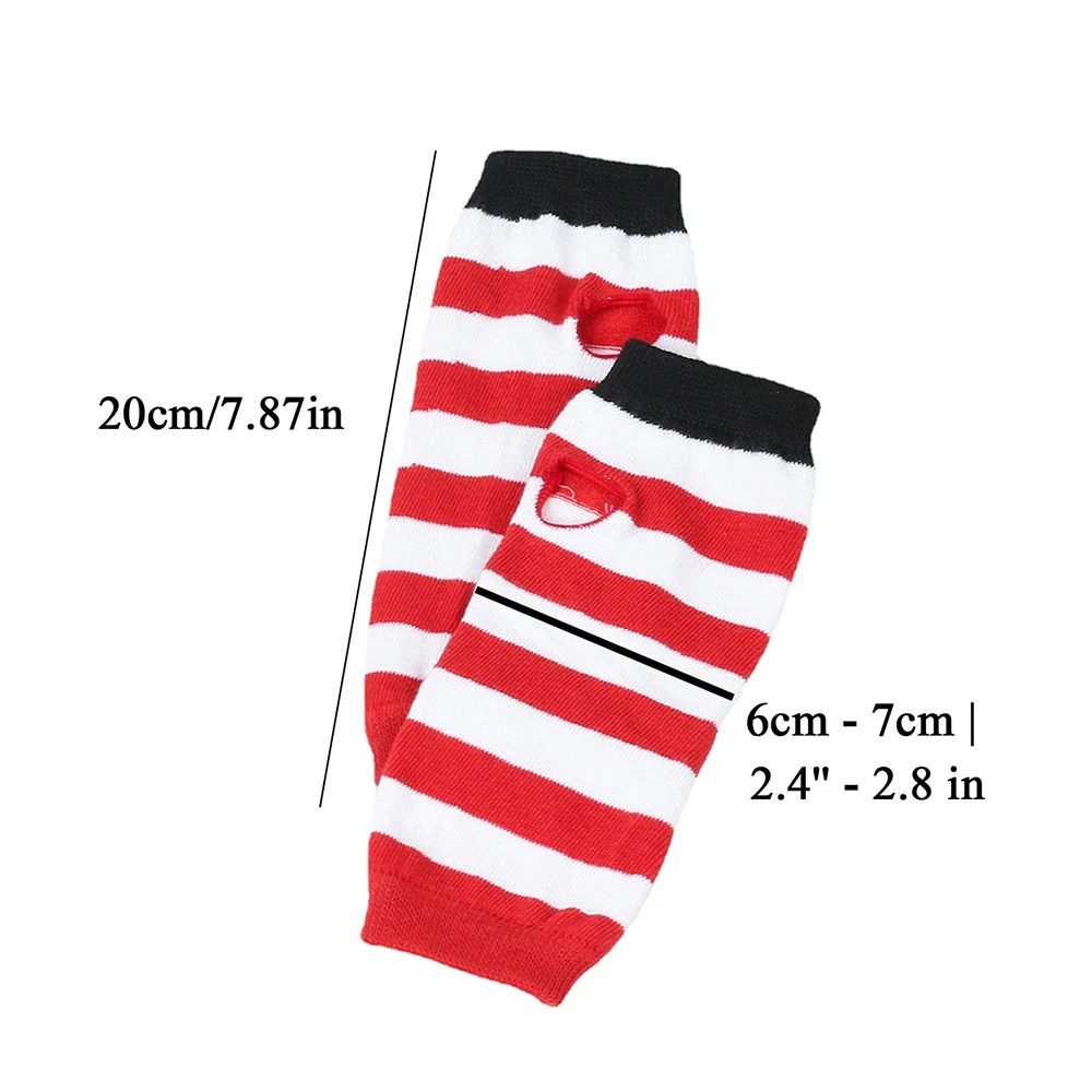 Weihnachten Armwärmer Fingerlose Handschuhe Gestreifte Lange Socken Über Knie Polyester Casual Anti Reibung Cosplay Strümpfe Kostüm