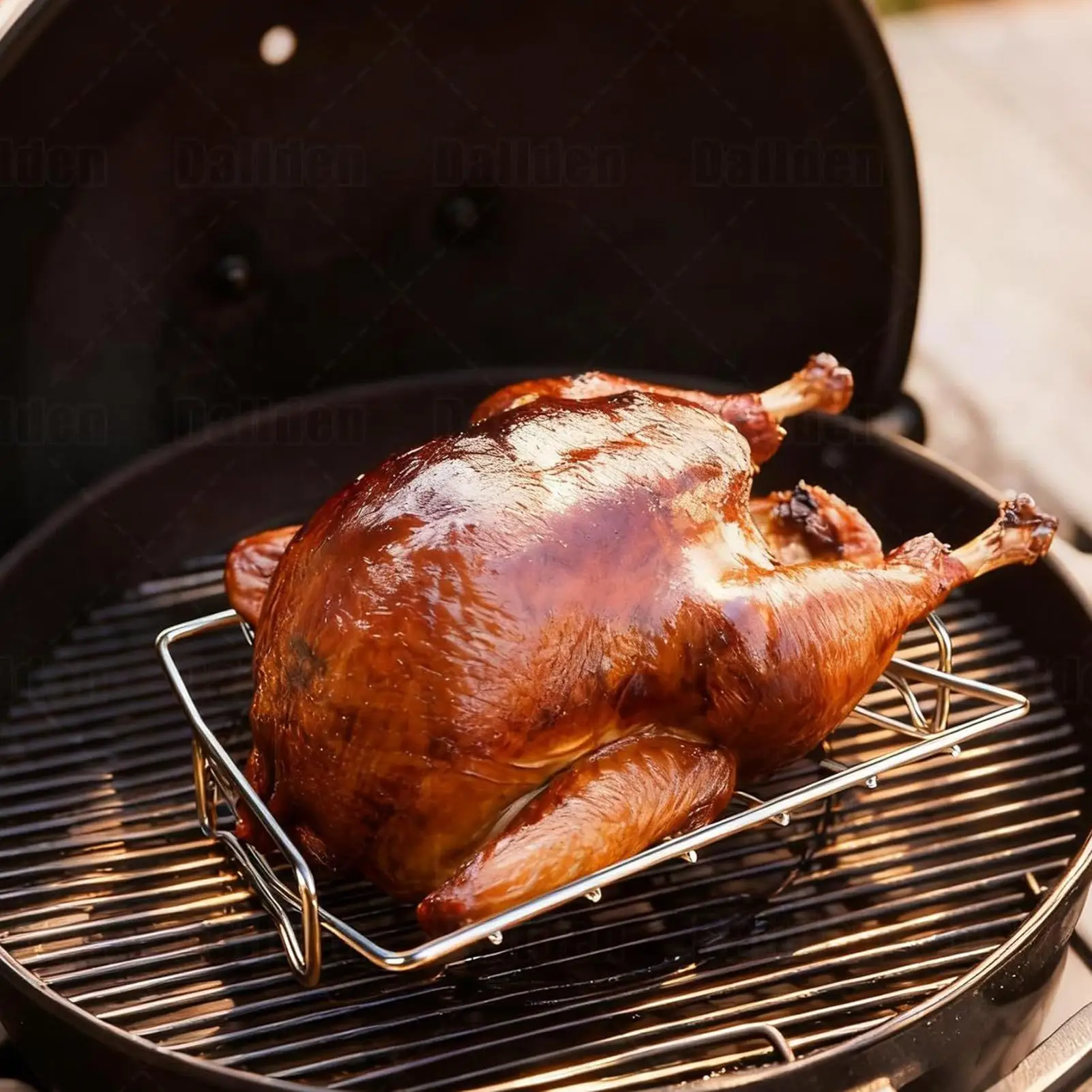 Turkey Roasting Rack Stainless Steel Heat Resistant Grill Accessories V-Shaped Stand For Oven Roaster Chicken Meat Cooking