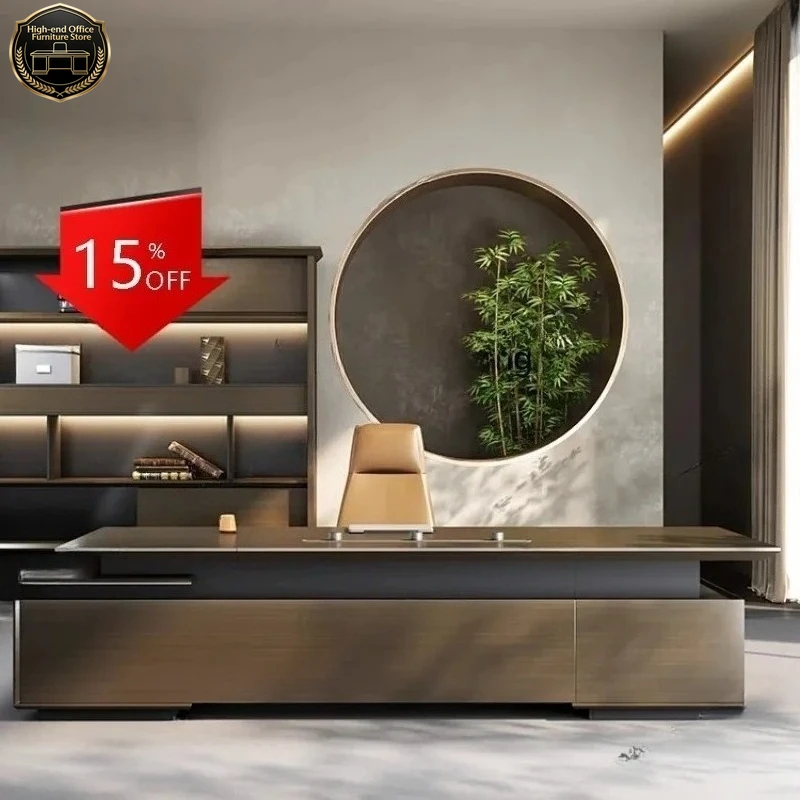 A139 Executive Work Office Desk High End Organizer Boss Light Luxury Computer Desks Drawers L Shaped Escritorio Oficina Furnitur