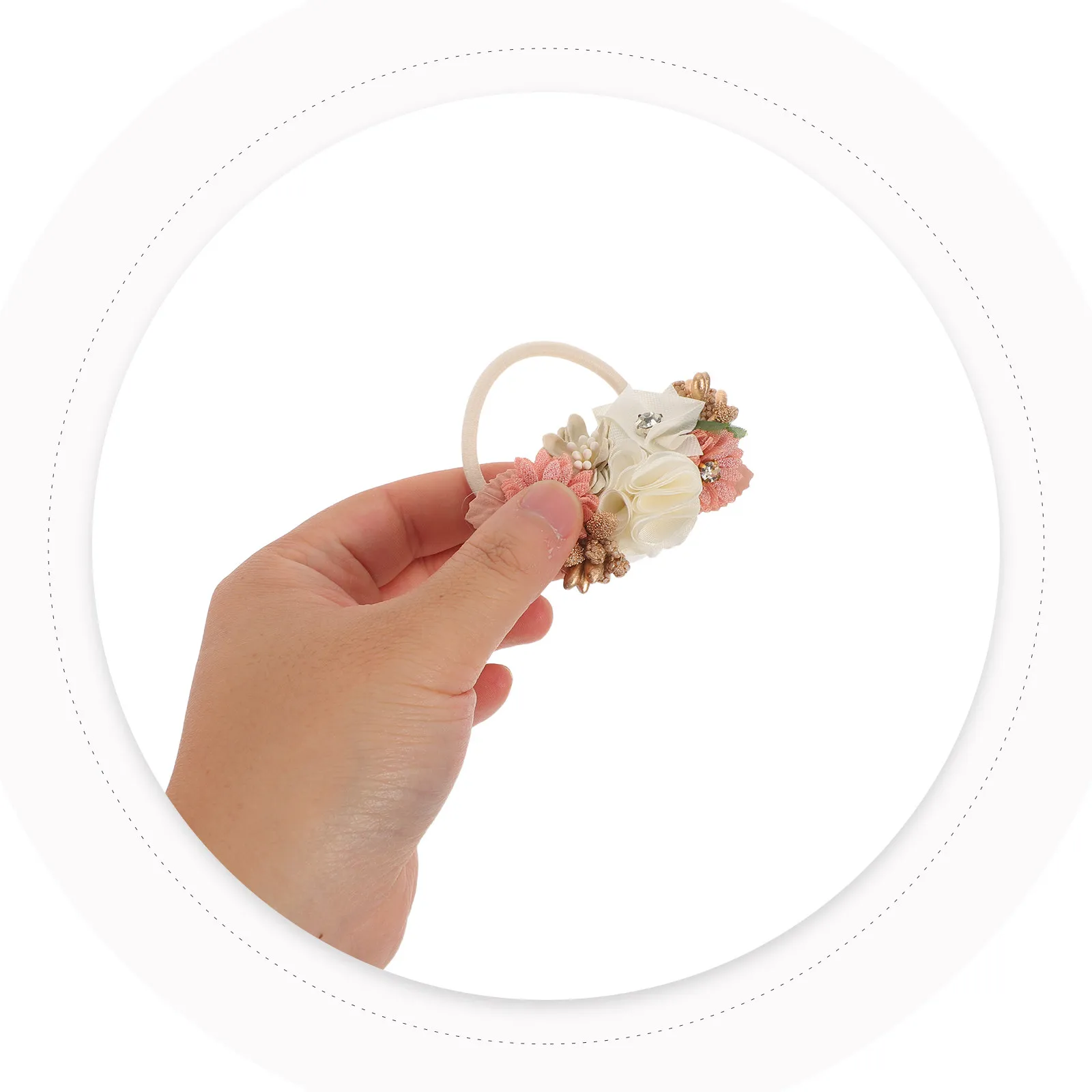 

6 шт. искусственных цветочных резинок для волос, мини-резинки для хвоста с цветочным узором, бесшовные эластичные резинки для волос