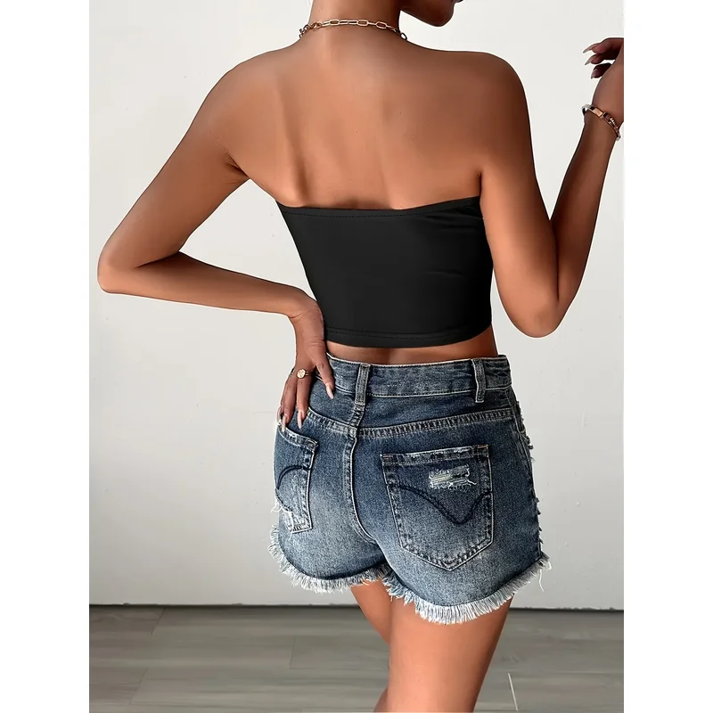 Speed Sprint Pink Racing Car Graphic Tube Top Women Y2K Streetwear Black Strapless Bandeau Crop Top