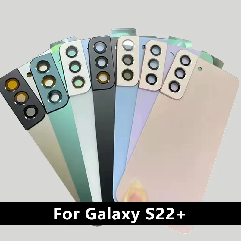 

For S22+ Battery back Cover For Samsung Galaxy S22Plus 6.6" Glass Housing Case Door Rear Panel Replacement Part With Camera Lens