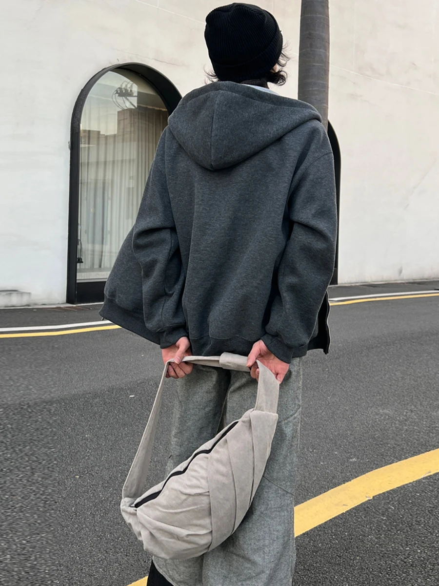 NIN Design Dumpling Hobo Tote Bag Unisex Crossbody Bag Street Style Casual Canvas Pure Color Youth Fashion Bag