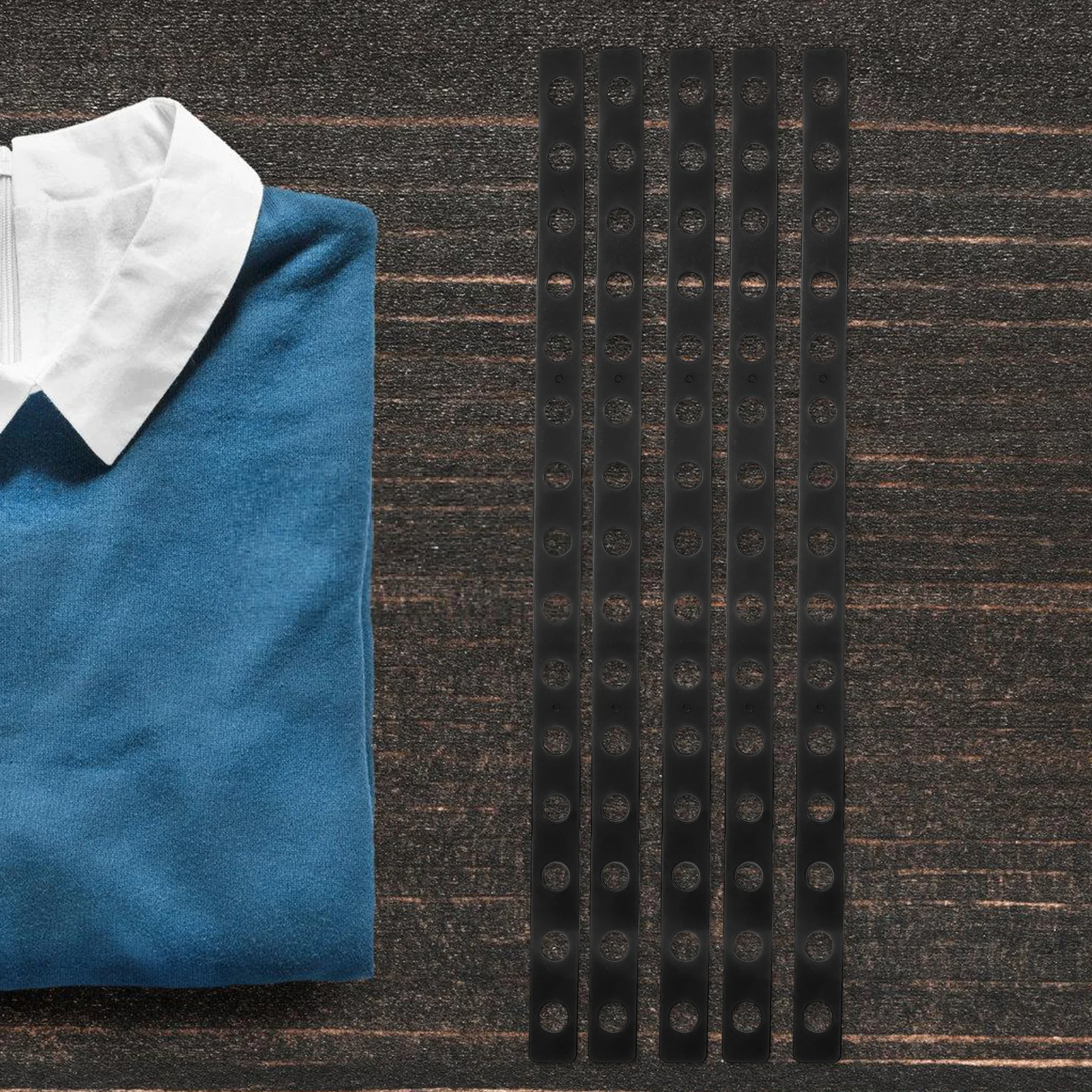 

12Pcs Versatile Plastic Hanger Strips Multi-Hole Connectors for Closet Organizer Clothing Display Garment Extenders