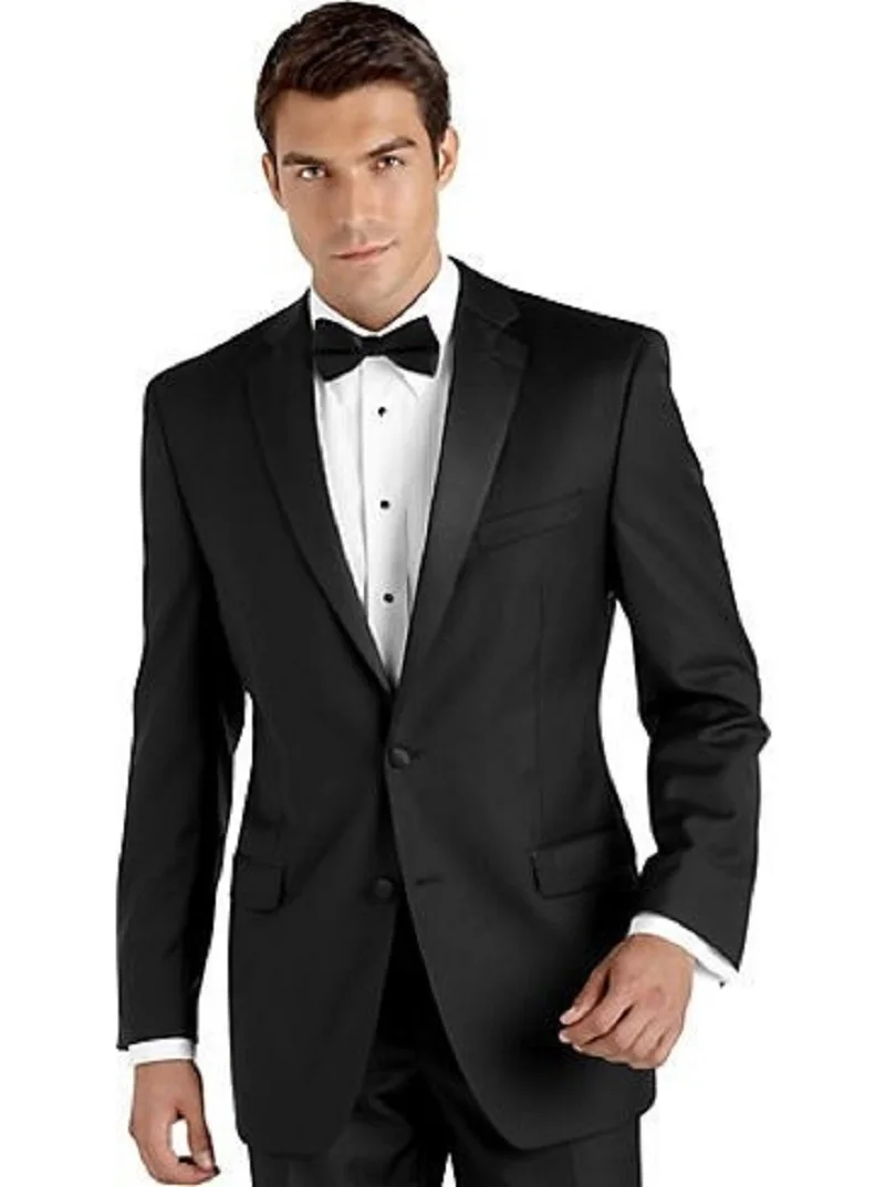 Classic Style Dark Blue Tuxedos Inspired By Men Suit Worn In James Bond Wedding Suit For Men Groom Jacket Pants Bow BLack