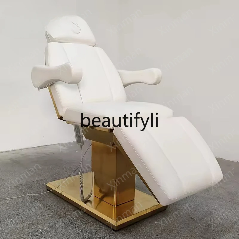 Leather beautician electric beauty stainless steel massage facial bed