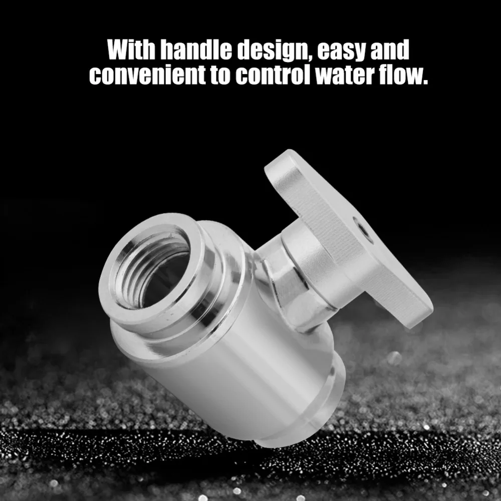 Durable G1/4 Internal Thread Stop Valve Silver Handle Precise Water Ball Valve Ball Valve Computer Water Cooling view 3