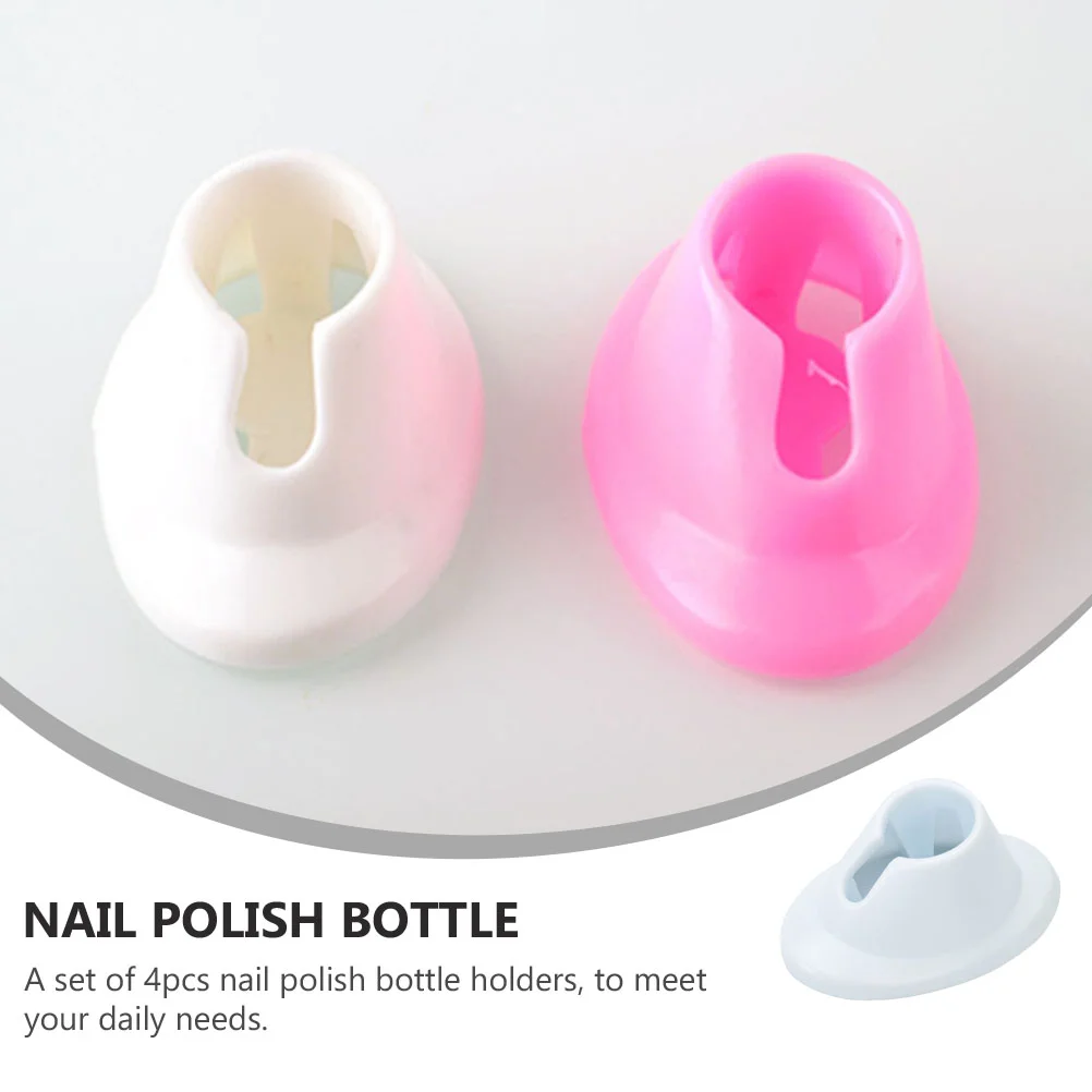 4 Pcs Nail Polish Bottle Holder Various Gel Rack DIY Stand Manicure Portable Seat Silica Silicone Display Home