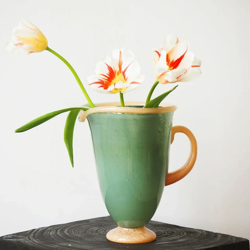 

in the Ancient Wind Color Matching Jade Feel Glass Vase