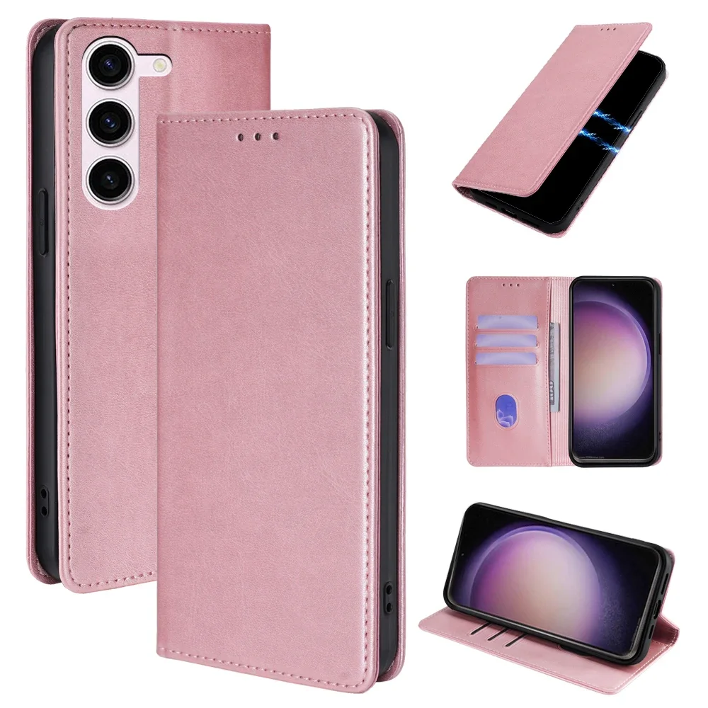 

Gefenis Bussiness Leather Wallet Phone Case For Samsung Galaxy S24 S23 S22 S21 Ultra Plus FE Flip Cover Magnetic Case With Card