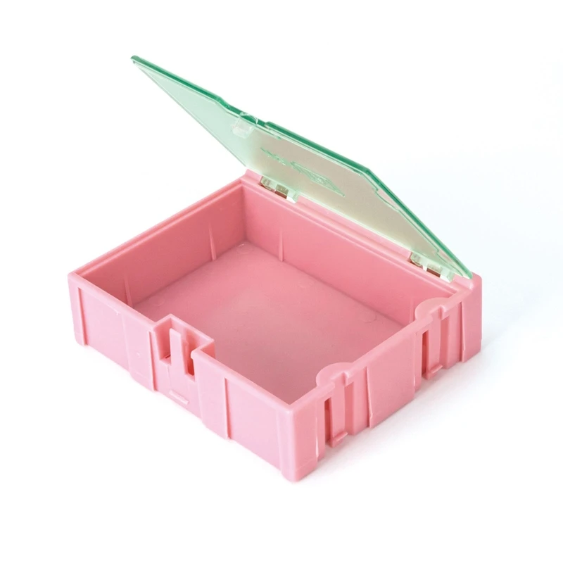 Small Plastic Storage Box with Hinged Lid Hardware for Screws Nails