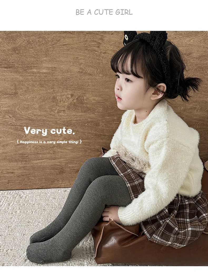 Süße Mädchen Winter Lammwolle Fleece Strumpfhosen Extra dicke Flor vertikale Streifen Strumpfhosen Ultra warme Plüsch weiche Student Kinder Leggings – Detail 22