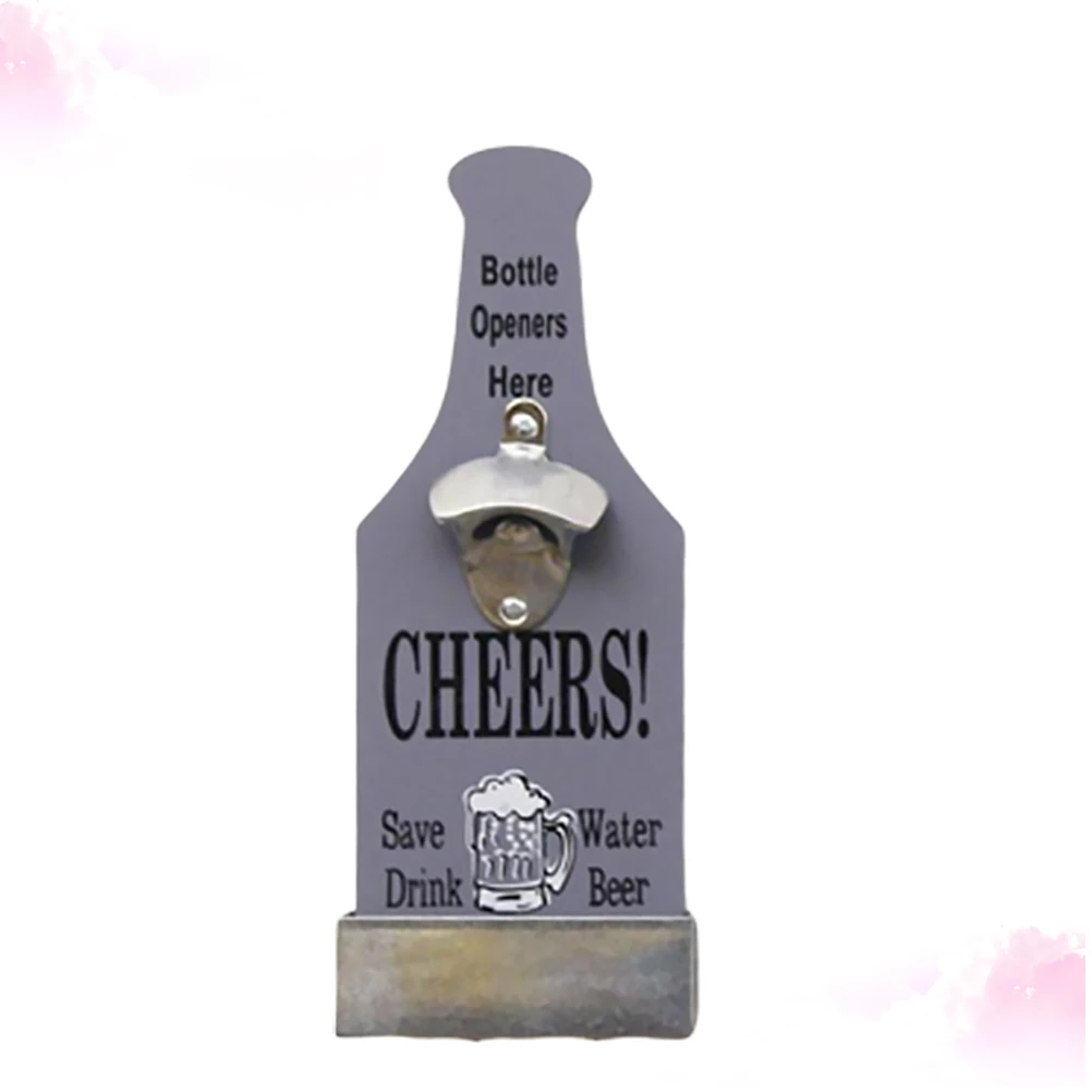 

Wall Mounted Bottle Opener Beer Drinking Accessories Retro Wood Design Sturdy Tool Home Bar Decoration Easy Use